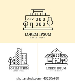 Abstract house logo element. Vector template for your company.