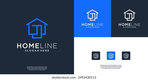 Abstract house logo icon design template