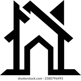 Abstract house logo icon design, Home logo icon design, Building or Landmark Logo Icon 