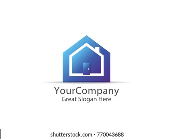 abstract house logo icon design. home sign concept for real estate vector illustration