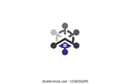 abstract house logo icon vector