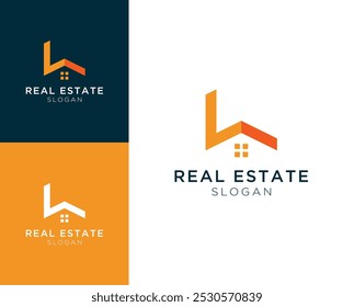 Logo Abstractas de la casa. Letra L con diseño de logotipo de Vector de la casa.