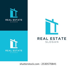 Abstract house logo. Letter L with house vector logo design.