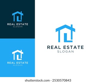 Abstract house logo. Letter L with house vector logo design.