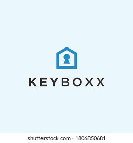 abstract house logo. lock icon