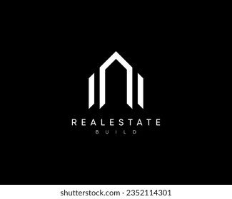 Abstract house logo. Modern architecture, structure, planning, property, residence, apartment vector design symbol.