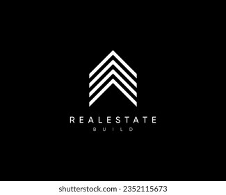 Abstract house logo. Modern architecture, structure, planning, property, residence, apartment vector design symbol.