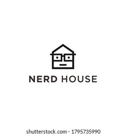 abstract house logo. nerdy icon