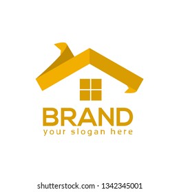 Abstract house logo - Orange house. logo vector illustration