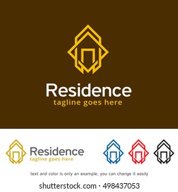 Abstract House Logo, Real Estate, Residence, Hotel, Construction or Community Logo Template Design Vector