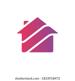 Abstract house logo template, construction building symbol, home icon design