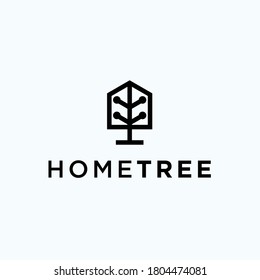 abstract house logo. tree icon