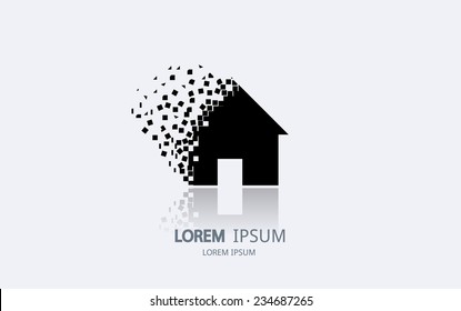 Abstract house logo. Vector logotype design.