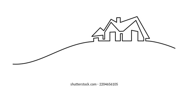 Abstract house the hill