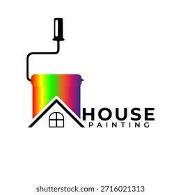 Ícone de design de logotipo de pintura de casa abstrata