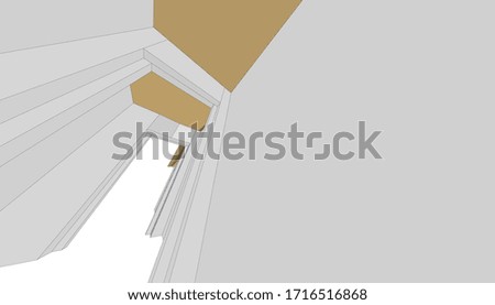 
abstract house in perspective 3d rendering, architectural form