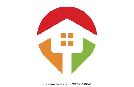 abstract house pin logo template