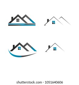 abstract house real estate building construction logo icon illustration vector isolated