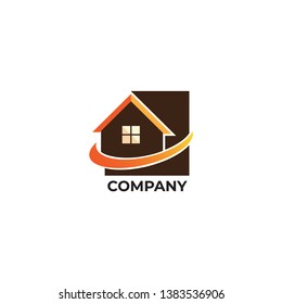 Abstract House Real Estate Logo Design Template