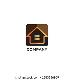 Abstract House Real Estate Logo Design Template