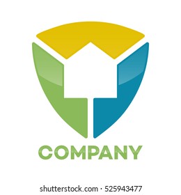Abstract house shield logo