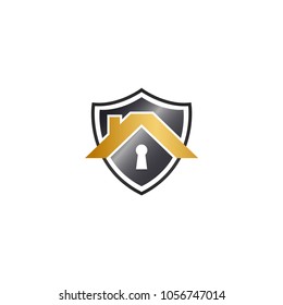 Abstract house shield logo design element