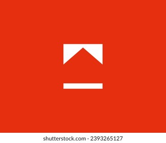 Abstract house from simple geometric shapes logo. Arrow sign. Home real estate building vector logotype.