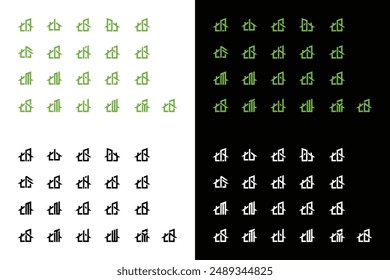 abstract house style alphabet vector logo set