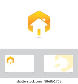 Abstract House Symbol With Business Card Template
