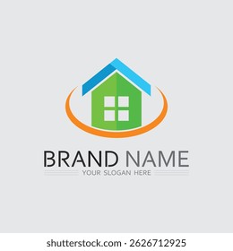 Logo d'Image vectorielle de maison d'Abstrait avec Formes géométriques
