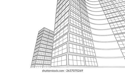 abstract houses modern architecture 3d