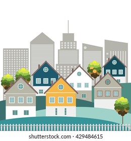 Abstract Houses, Real Estate Concept