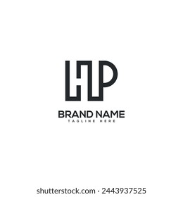 Elementos vectoriales abstractos del diseño del logotipo de HP PH. Icono de monograma de Iniciales.