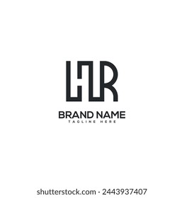 Abstract Fre RH lettre logo création d'éléments vectoriels. Icône monogramme des initiales.