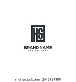 Abstract HS SH letter logo design vector elements. Initials monogram icon.