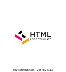 Abstract html code logo design