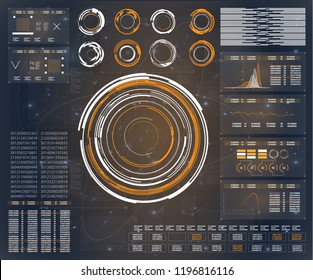 Abstract hud for concept design. Tech icon. Vector background abstract technology communication concept. Vector background abstract technology communication data science.