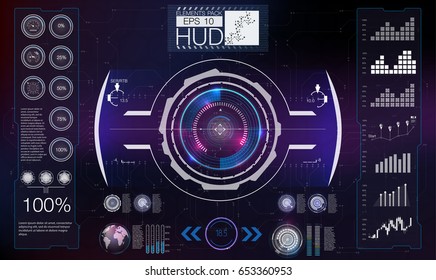 Abstract HUD. Futuristic Sci Fi Modern User interface Set. 