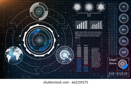 Abstract HUD. Futuristic Sci Fi Modern User interface Set. 