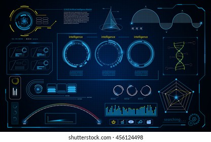 abstract hud intelligence interface data computing screen concept design background