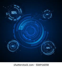 abstract hud interface circular pattern design background template concept