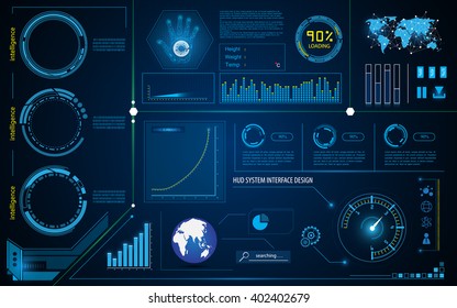 abstract hud interface intelligence technology innovation system working concept