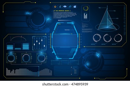 abstract HUD interface UI future virtual artificial intelligence innovation concept design background template