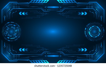 Abstract HUD UI Futuristic Frame Control Center. System Virtual Design Background - Illustration Vector