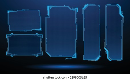 abstract hud ui. Abstract hi tech. Abstract digital background with technology. Vector abstract technology. Interface.	