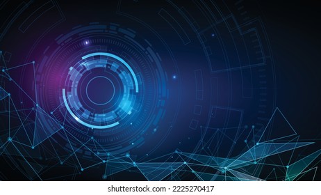 Abstract Hud Ui. Abstract hi tech. Abstract digital background with technology. Vector abstract technology. Interface.	