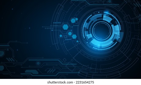 abstract hud ui. Abstract hi tech. Abstract digital background with technology. Vector abstract technology. Interface.	
