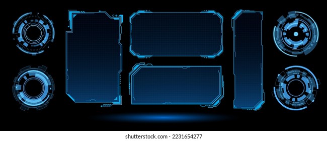 hud ui abstracto. Resumen de su tecnología. Resumen del fondo digital con la tecnología. Tecnología abstracta vectorial. Interfaz.	
