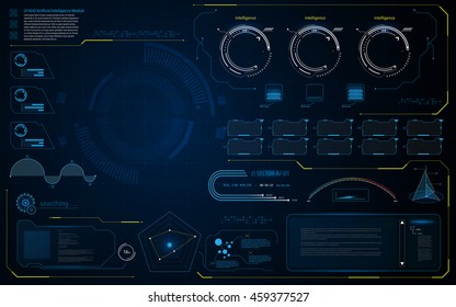 abstract HUD UI interface data diagnostics conept design template background