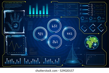 abstract hud ui interface virtual screen futuristic hi tech concept background